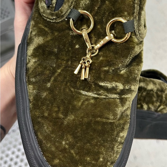 Vans green velvet slip ons. Barely worn. - Picture 5 of 5